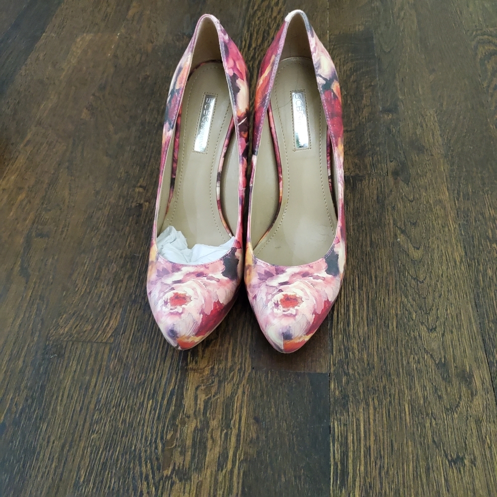 **Never Worn**Floral print heels